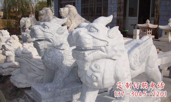 丽水招财神兽大理石貔貅石雕