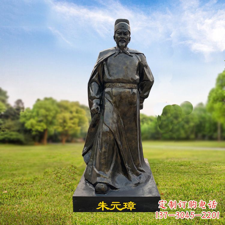 丽水朱元璋玻璃钢仿铜雕塑