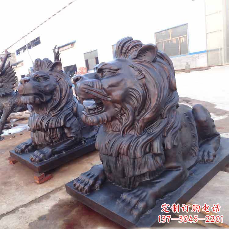 丽水铸铜港币狮子铜雕塑