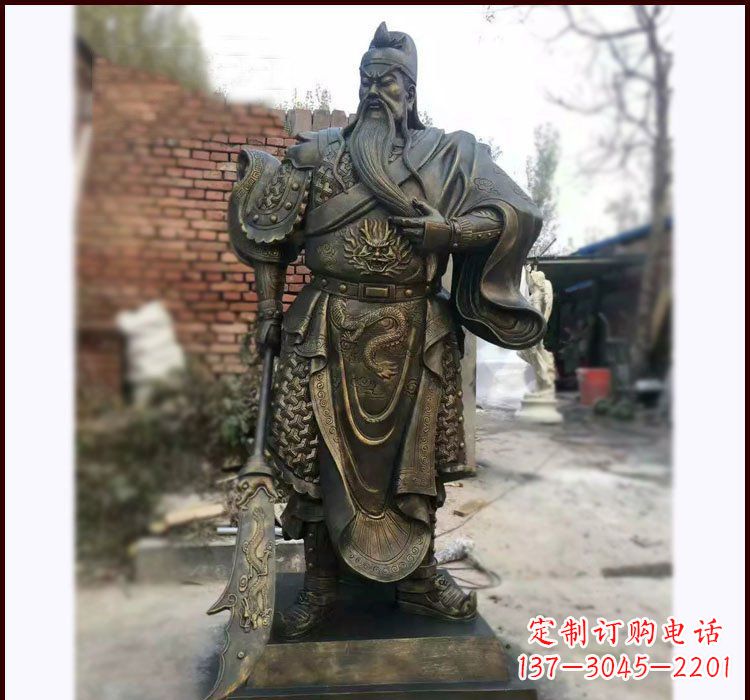 丽水铸铜立式关公雕塑