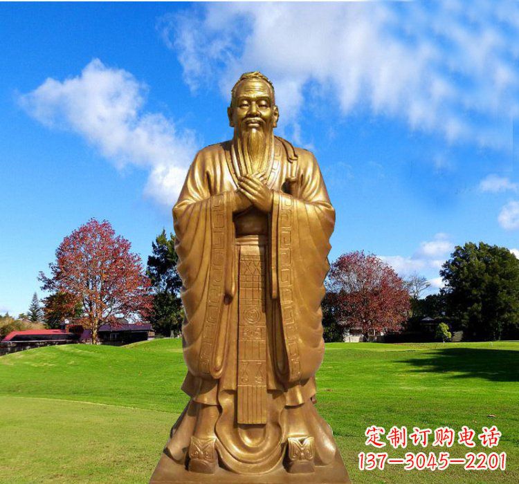 丽水铸铜立式孔子雕塑