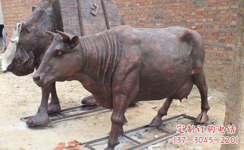 丽水铸铜奶牛公园动物铜雕