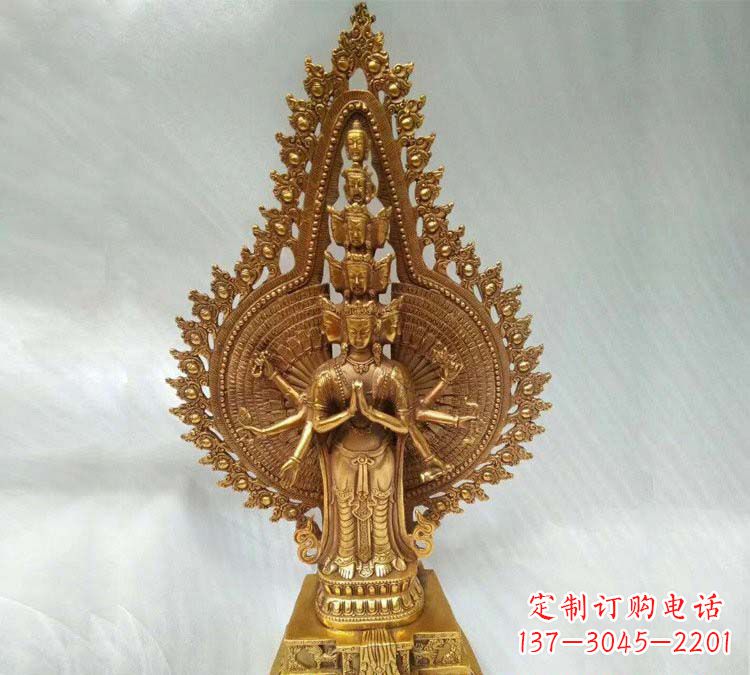 丽水铸铜千手观音寺庙佛像