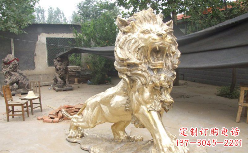 丽水铸铜狮子铜雕 (3)