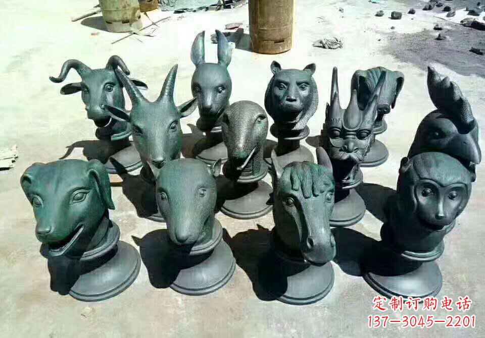 丽水铸铜十二生肖动物雕塑