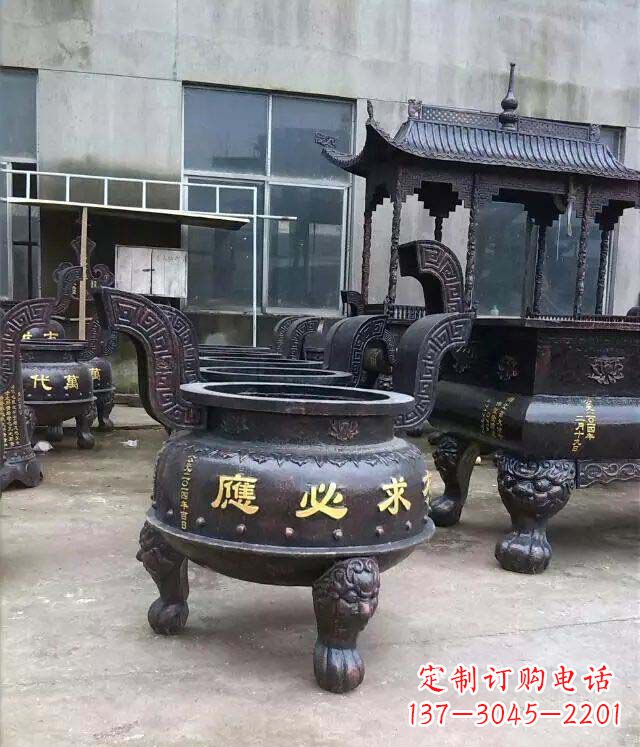 丽水铸铜寺庙香炉铜雕