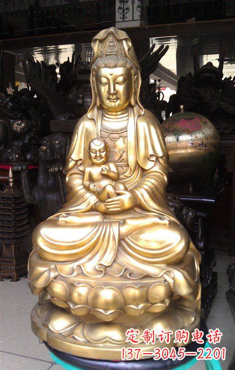丽水铸铜送子观音雕塑