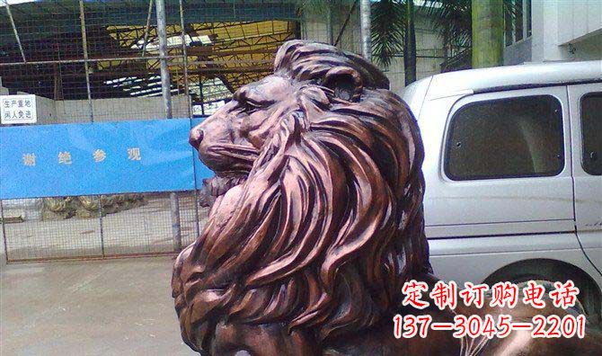 丽水紫铜西洋狮子铜雕 (2)