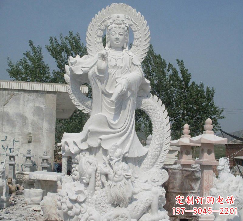 丽水宗教庙宇乘龙观音石雕