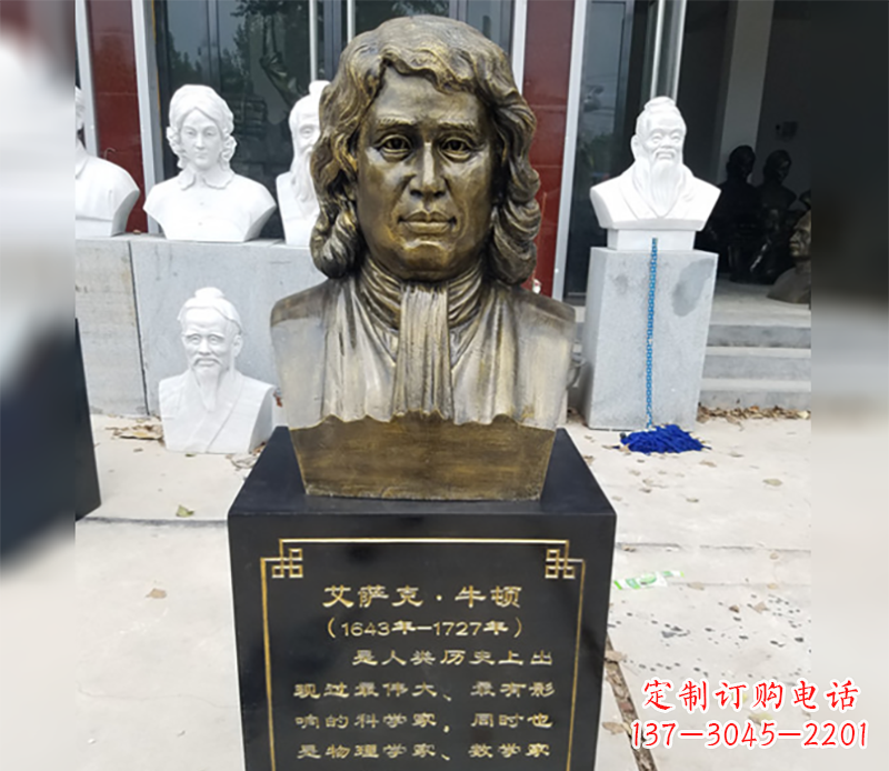 丽水牛顿胸雕铜雕