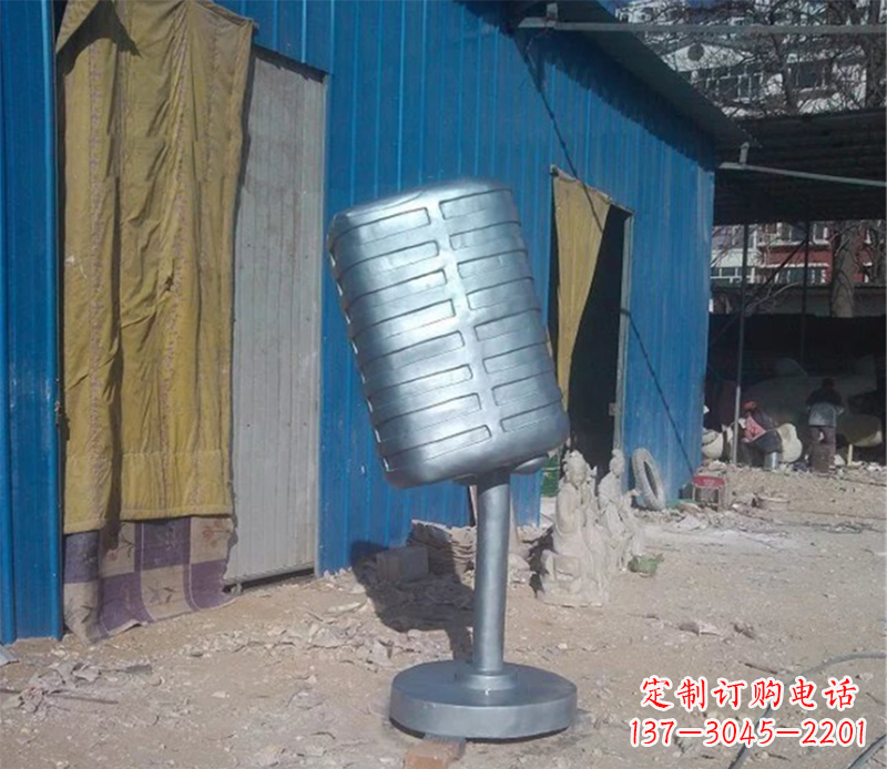 丽水欧式不锈钢无线话筒雕塑