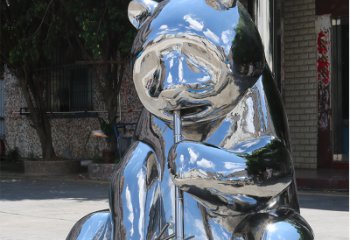 丽水熊猫雕塑-适用于广场花园景观镜面不锈钢熊猫雕塑